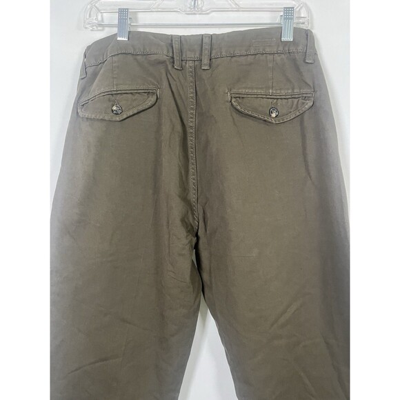 Piombo Italian Cotton Pleated Front Pants Men's 33 Classic Brown Chino Trouser - Picture 4 of 11